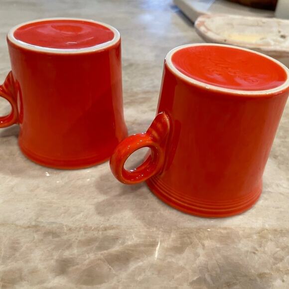 Fiesta coffee mug Persimmon orange set of two - Picture 2 of 8
